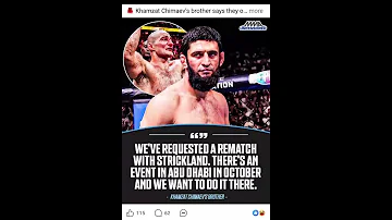 Khamzat Strickland Rematch???? #shorts #khamzatchimaev #mma